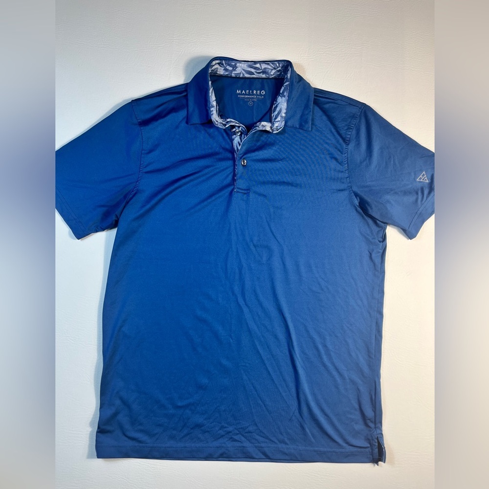 MAELREG Blue Polo Golf Shirt for Men Medium